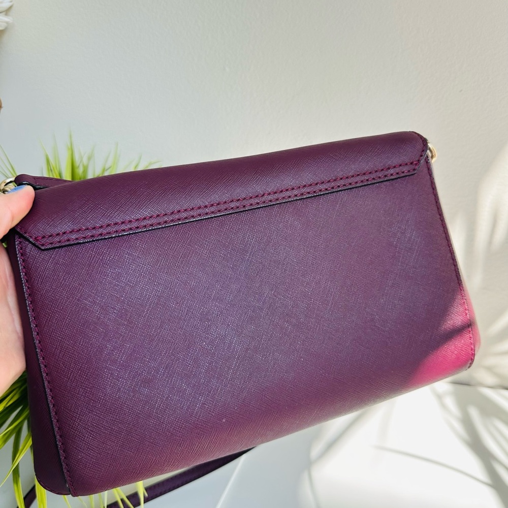 Kate Spade| Burgundy Crossbody Bag with Chain - Picture 6 of 12